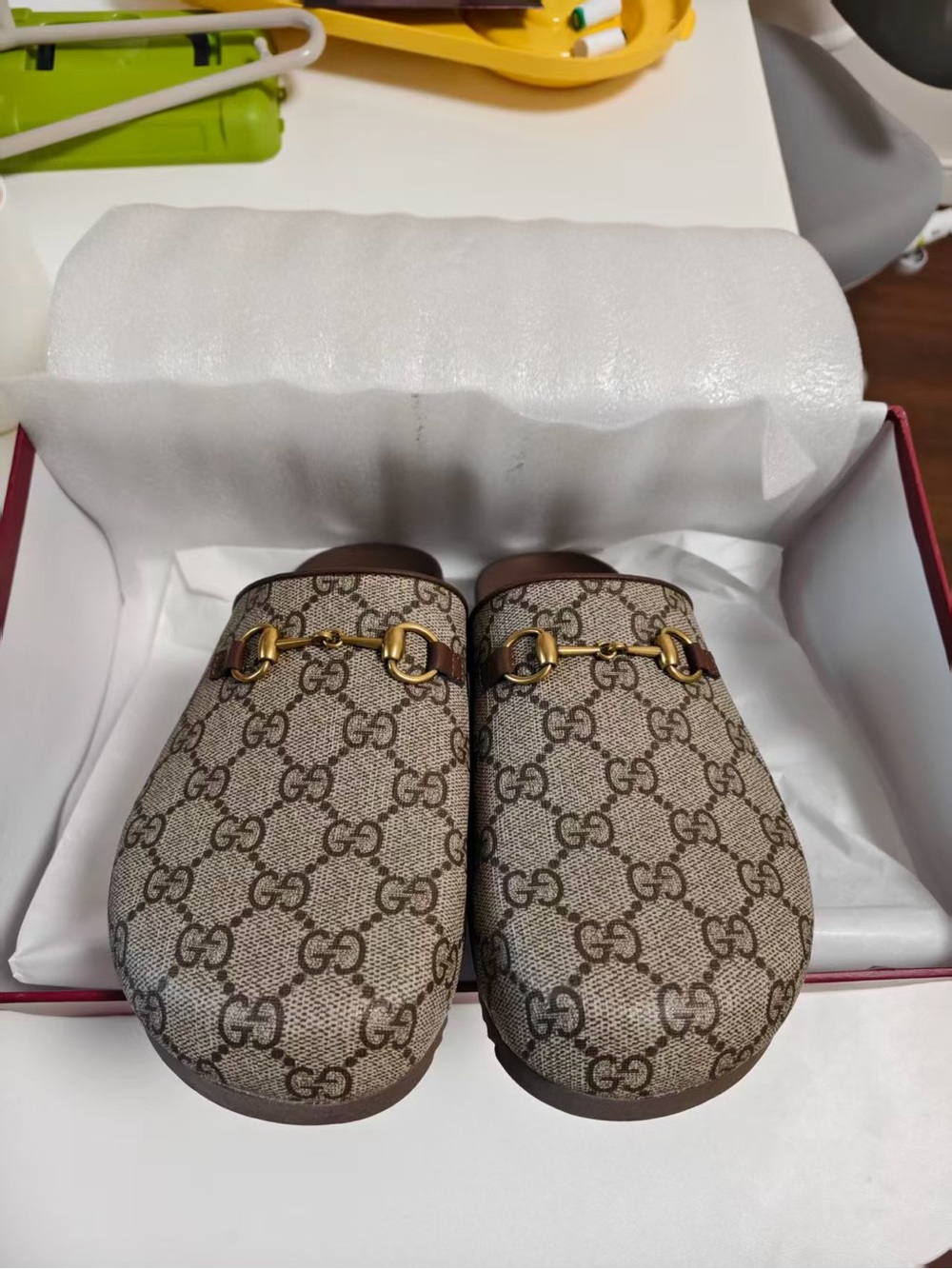 Gucci GG Canvas Horsebit Clog Mule - Brown/Beige